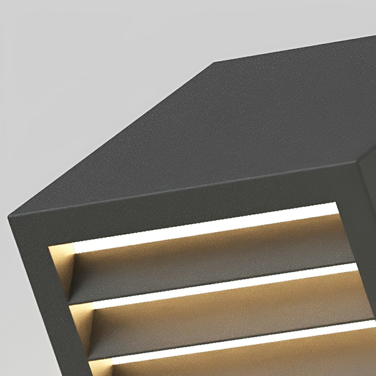 Outdoor Black Square Grille Post Cap Lights Fence Column Light