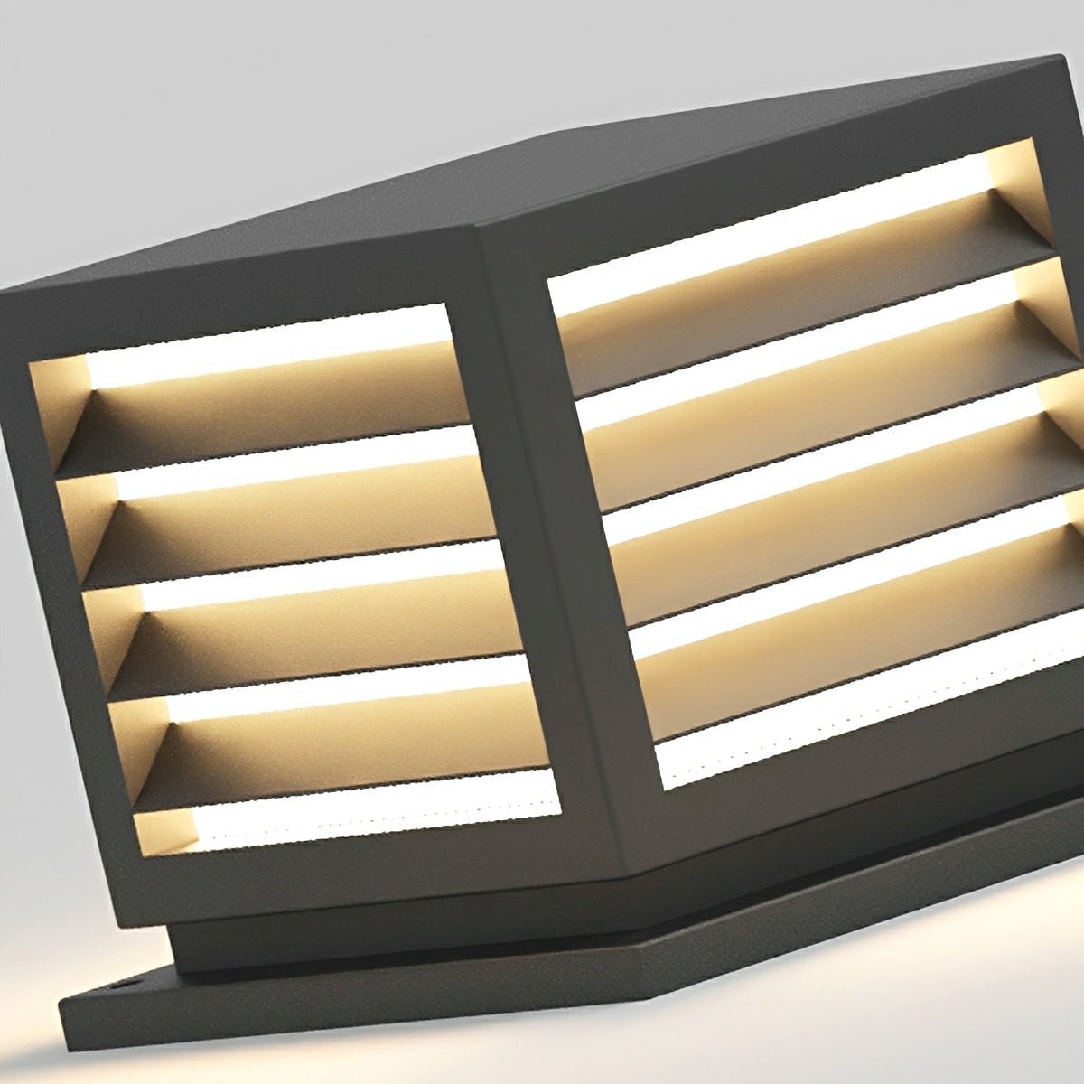 Outdoor Black Square Grille Post Cap Lights Fence Column Light