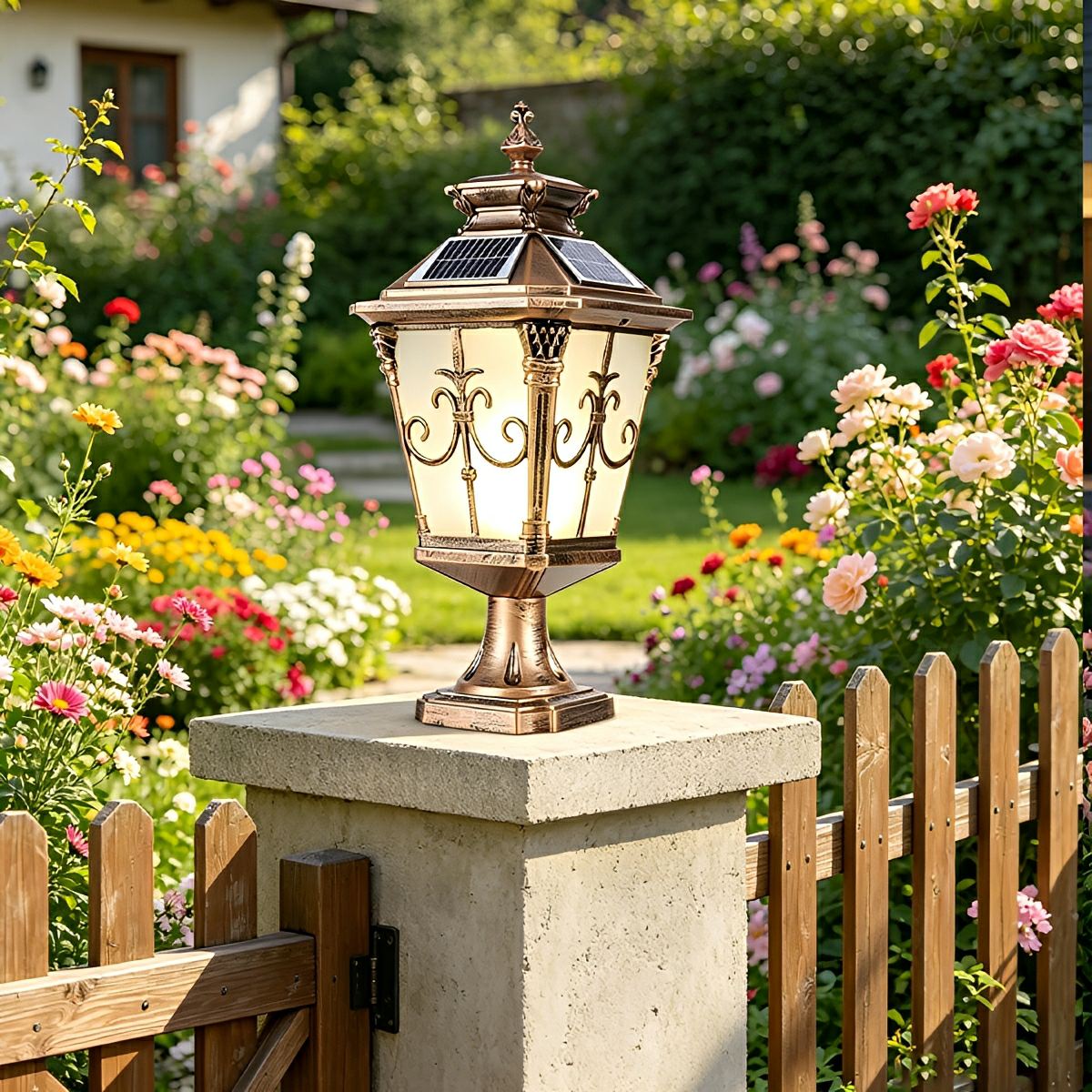 Outdoor Victorian Style Fence Post Lights LED Column Light Pillar