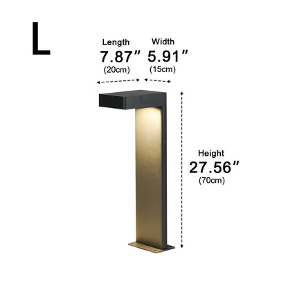 Bollard Landscape Light - Black Aluminum and Glass Pathway Bollard in 11.8, 19.7 and 27.6 Inch Heights, Solar or Hardwired for Gardens