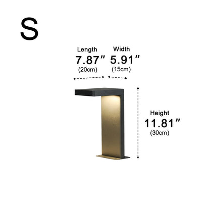 Bollard Landscape Light - Black Aluminum and Glass Pathway Bollard in 11.8, 19.7 and 27.6 Inch Heights, Solar or Hardwired for Gardens