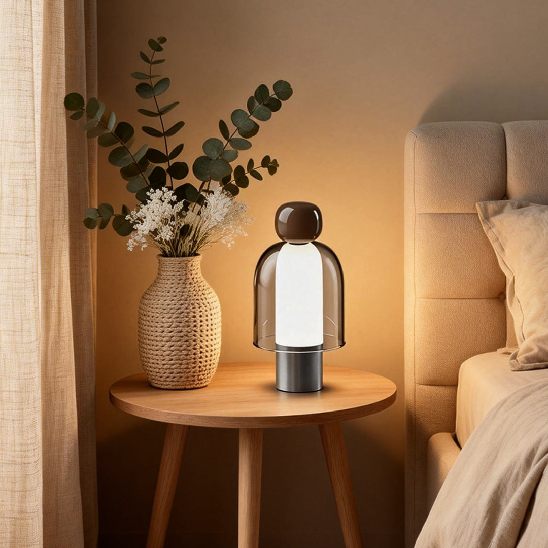 Portable Glass Table Light Human Shape LED Metal Lamp