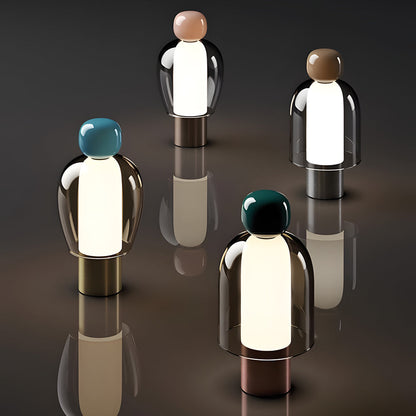 Portable Glass Table Light Human Shape LED Metal Lamp