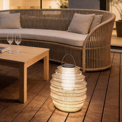 Rattan Outdoor Lantern Modern Waterproof LED Solar Light