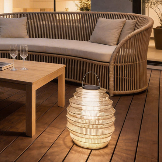 Rattan Outdoor Lantern Modern Waterproof LED Solar Light