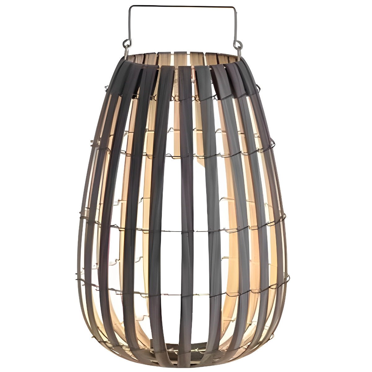 Handmade Rattan Hanging Lantern LED Waterproof Outdoor Lights