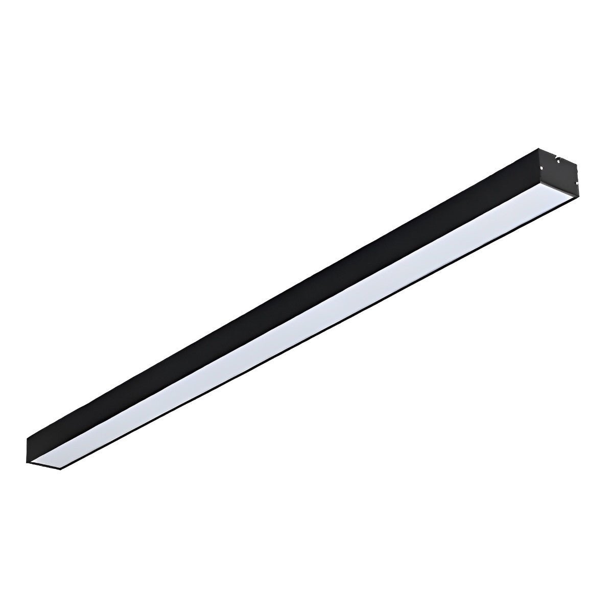 Modern Minimalist Black LED Recessed Office Hanging Linear Light