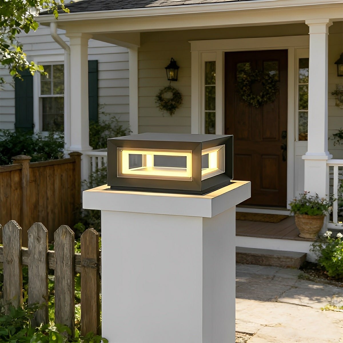 Rectangular Modern Stainless Steel Waterproof LED Outdoor Post Lights