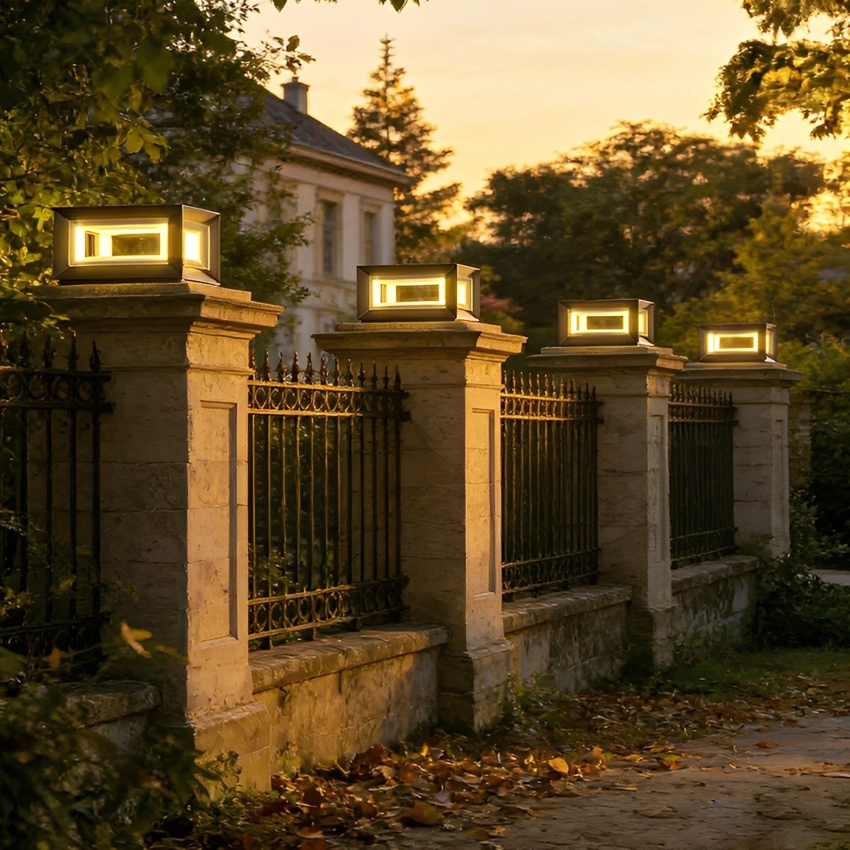 Rectangular Modern Stainless Steel Waterproof LED Outdoor Post Lights