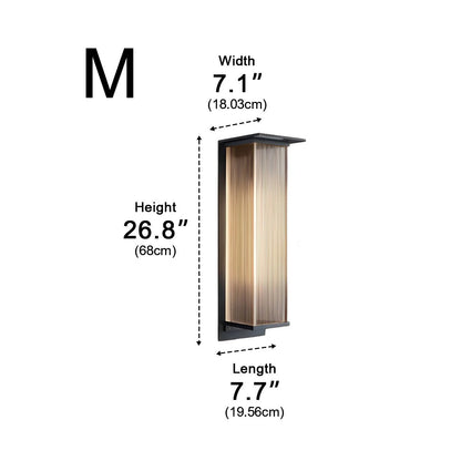 Porch Sconce Modern Wall Light - Industrial Acrylic and Metal Bar in 20.1, 26.8 or 47.2 Inch Lengths, Solar or Hardwired, for Entryways