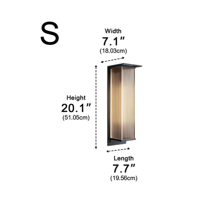Porch Sconce Modern Wall Light - Industrial Acrylic and Metal Bar in 20.1, 26.8 or 47.2 Inch Lengths, Solar or Hardwired, for Entryways