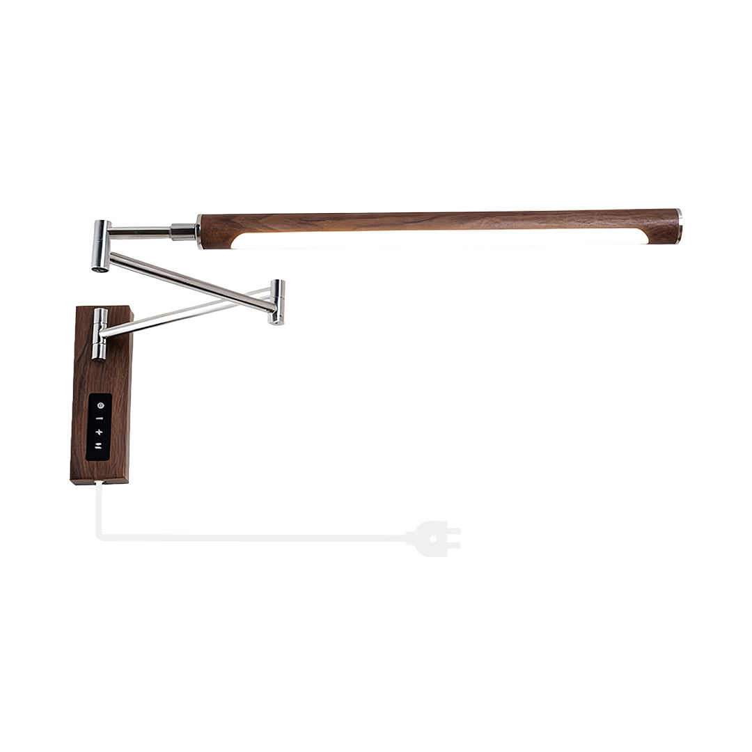 Swing Wall Light Mid-Century Iron Walnut Eye-Protecting Arm Lamp