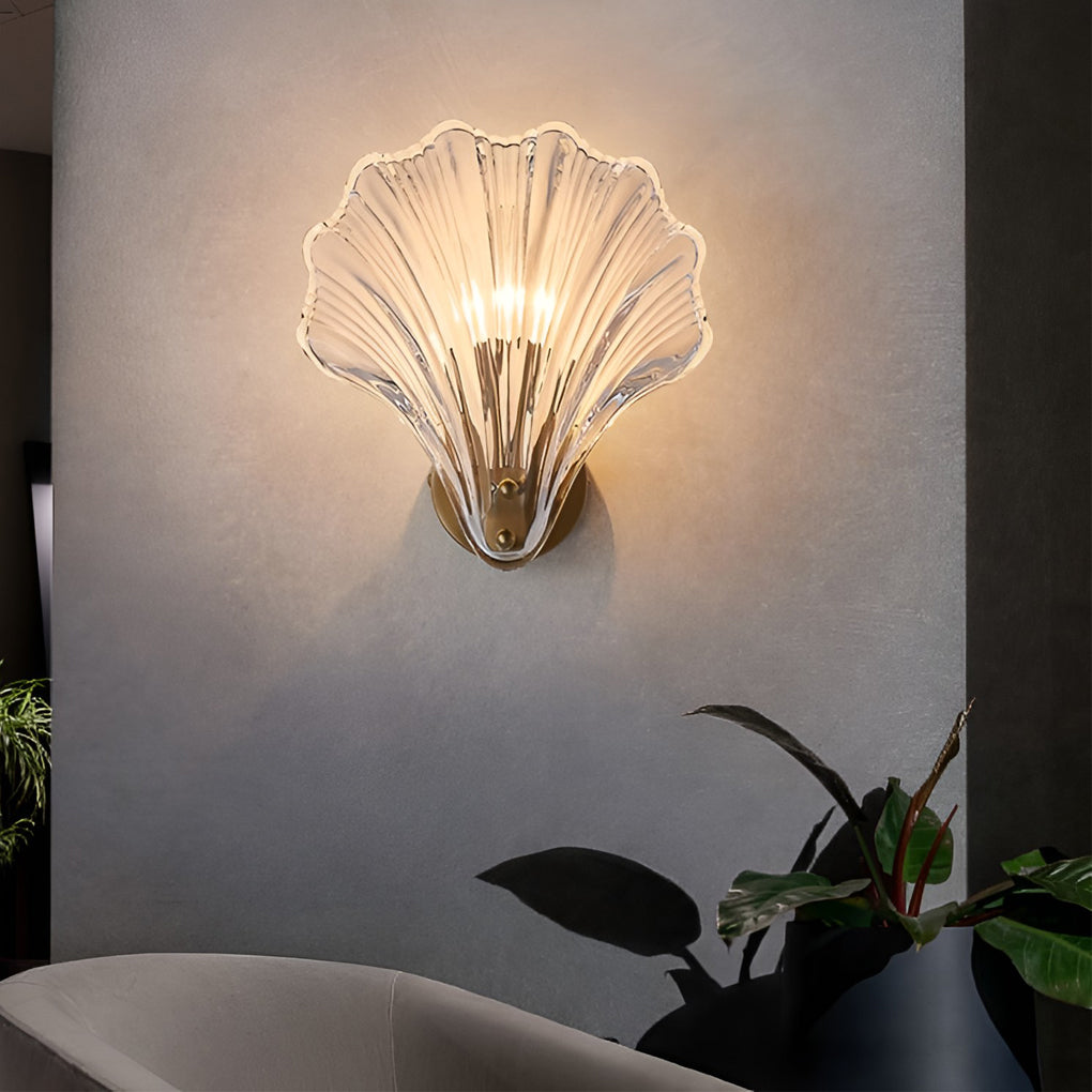 Seashell-Shaped Glass Wall Lamp Elegant Modern LED Decorative Fixture