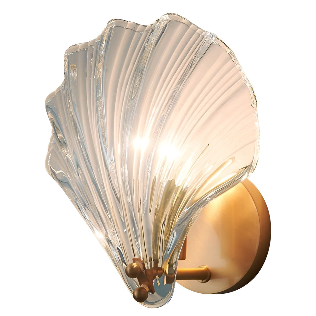 Seashell-Shaped Glass Wall Lamp Elegant Modern LED Decorative Fixture