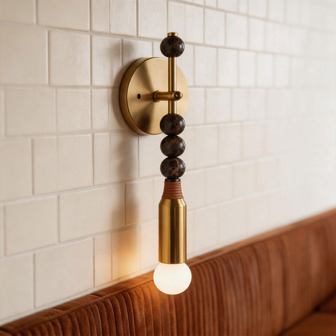 LED Wall Art Lights French Marble Globe Vintage Light