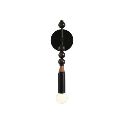 Marble Globe Wall Art Light - French Vintage Sconce in Copper or Black Iron with E27 5W LED and Five Globe Color Pairings, 18.9 Inches