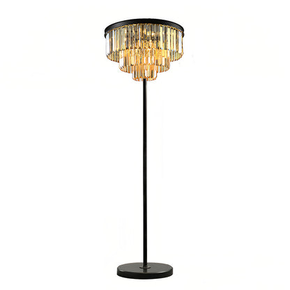 Floor Crystal Lamp American Glamorous Decorative Standing Luxury Light