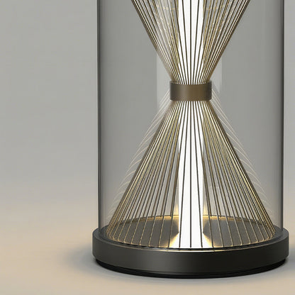 Black Outdoor Lantern Hourglass Design Versatile Portable Light