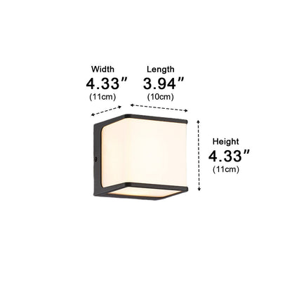 Porch Solar Motion Wall Light - White Die-Cast Aluminum Motion Sensing Sconce in Long Strip, Rectangular or Square Shapes for Patios