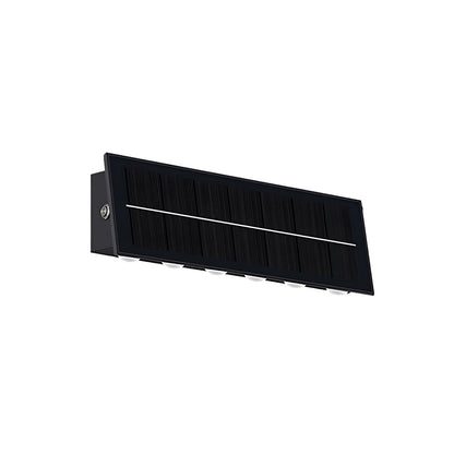 Washer Solar Modern Wall Light - Black Stainless Steel Sconce from 4 to 20 LEDs, Solar or Hardwired, in Warm, Cool or Colorful Light