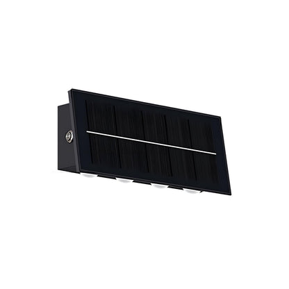 Washer Solar Modern Wall Light - Black Stainless Steel Sconce from 4 to 20 LEDs, Solar or Hardwired, in Warm, Cool or Colorful Light