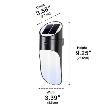 Porch Solar Modern Wall Light - ABS Farmhouse Sconce in Gray, Black or White with Cool or Warm White LED for Courtyard, Patio and Doorways
