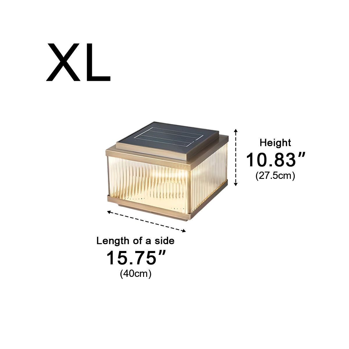 Solar Waterproof Square Vintage Copper LED Outdoor Post Light