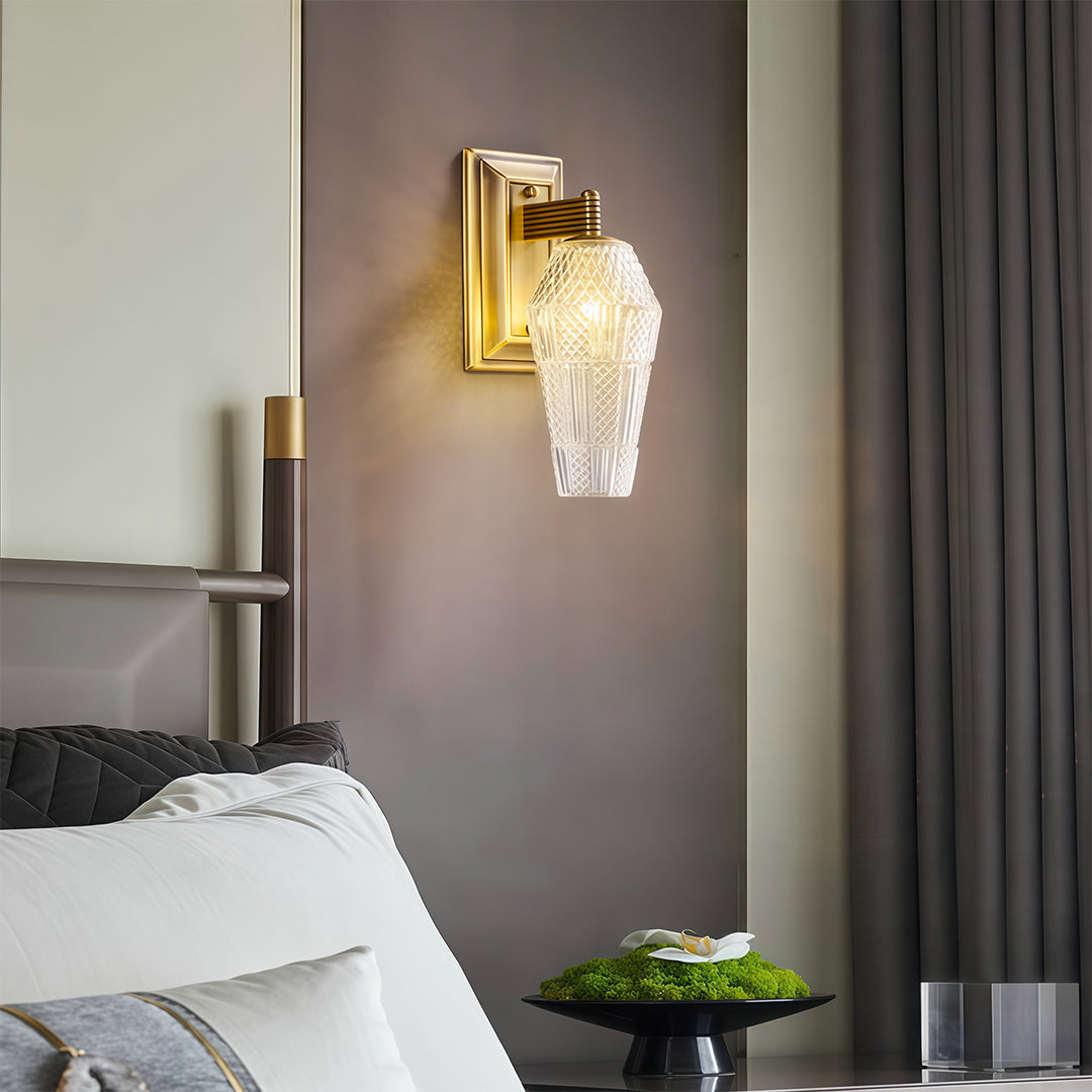 LED Wall Sconce Lights French Retro Style Brass Lamp
