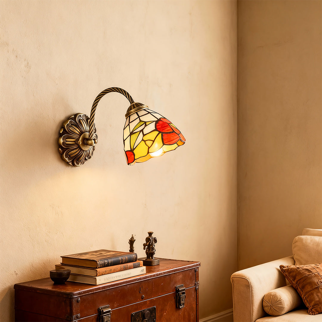 Stained Glass Wall Sconce Lighting American Country-Style Lamp