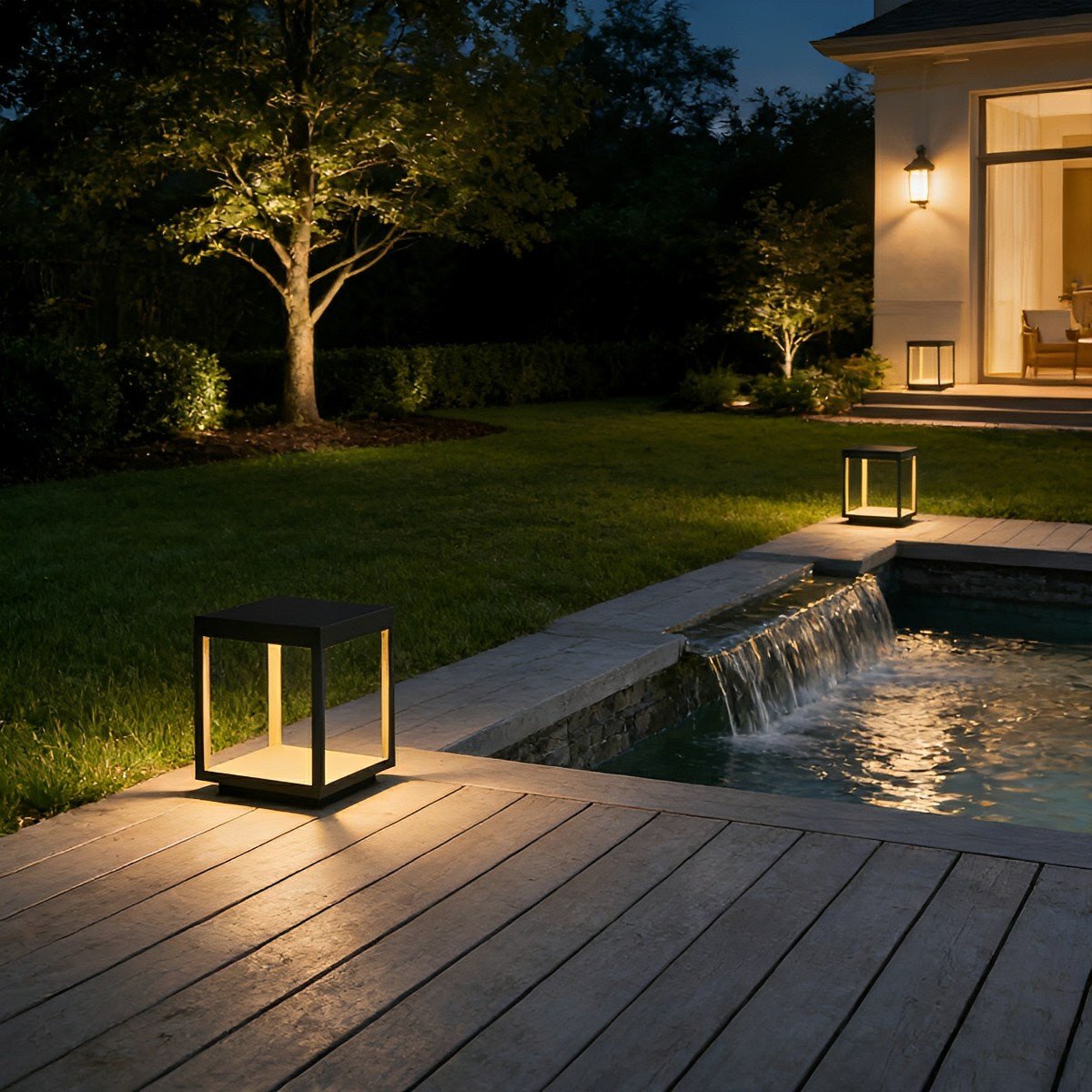 Square Hollow Frame Waterproof LED Outdoor Post Cap Light