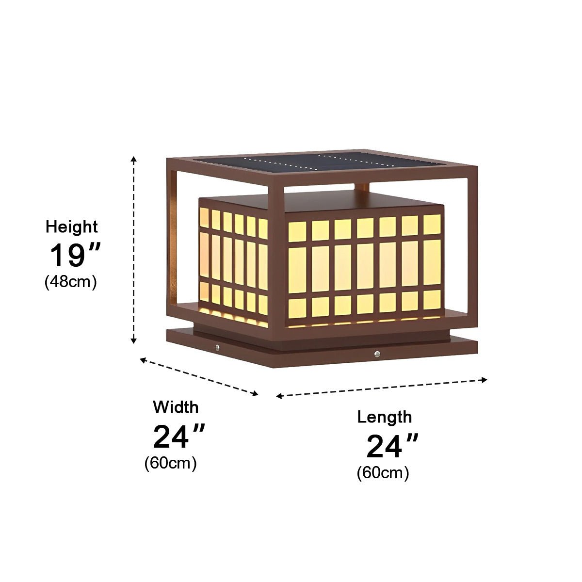 Square LED Waterproof Brown Modern Outdoor Deck Post Lights Pillar Light Column