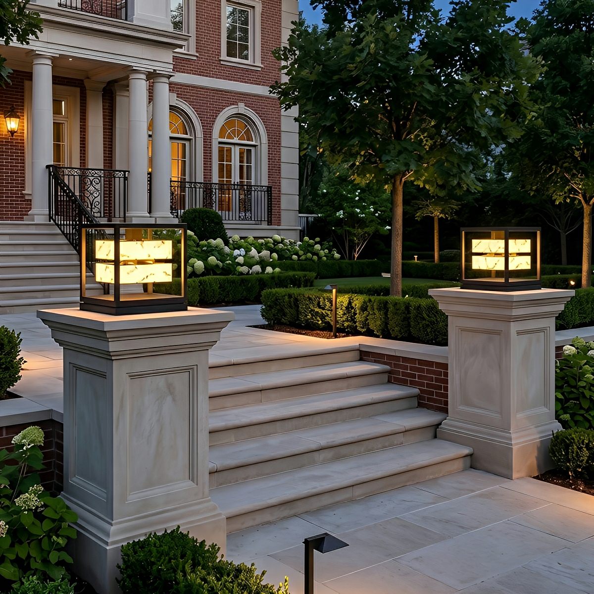 Square LED Waterproof Modern Outdoor Deck Lights Pillar Light Post Caps Lights
