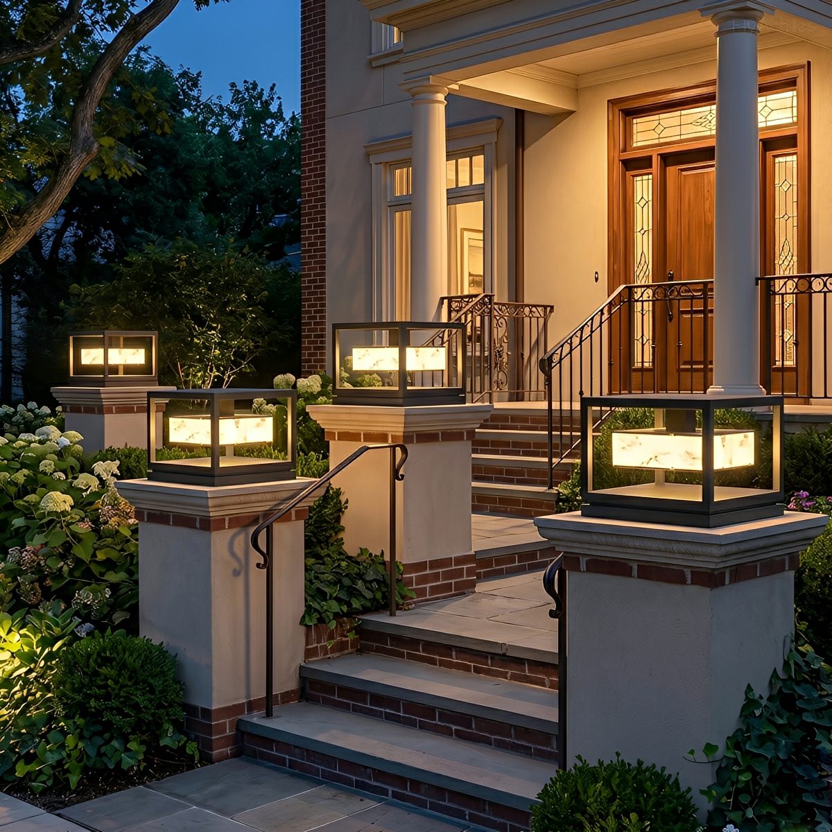 Square LED Waterproof Modern Outdoor Deck Lights Pillar Light Post Caps Lights