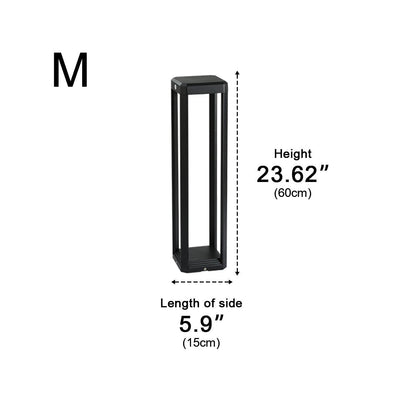 Pathway Post Modern Landscape Light - Black Die-cast Aluminum and Acrylic Bollard in 7.9, 15.7 or 23.6 Inch Heights, Solar or Hardwired