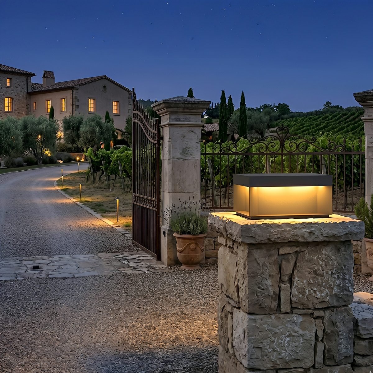 Square Waterproof LED Stainless Steel Fence Outdoor Post Cap Lights