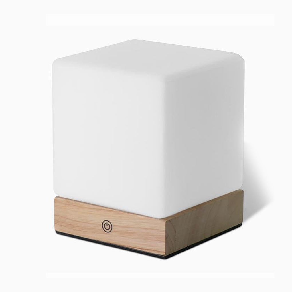 Square Wood Lamp Mini Cube LED Ambient Table Lamp