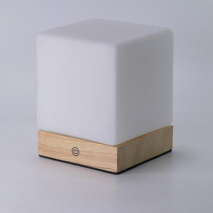 Square Wood Lamp Mini Cube LED Ambient Table Lamp