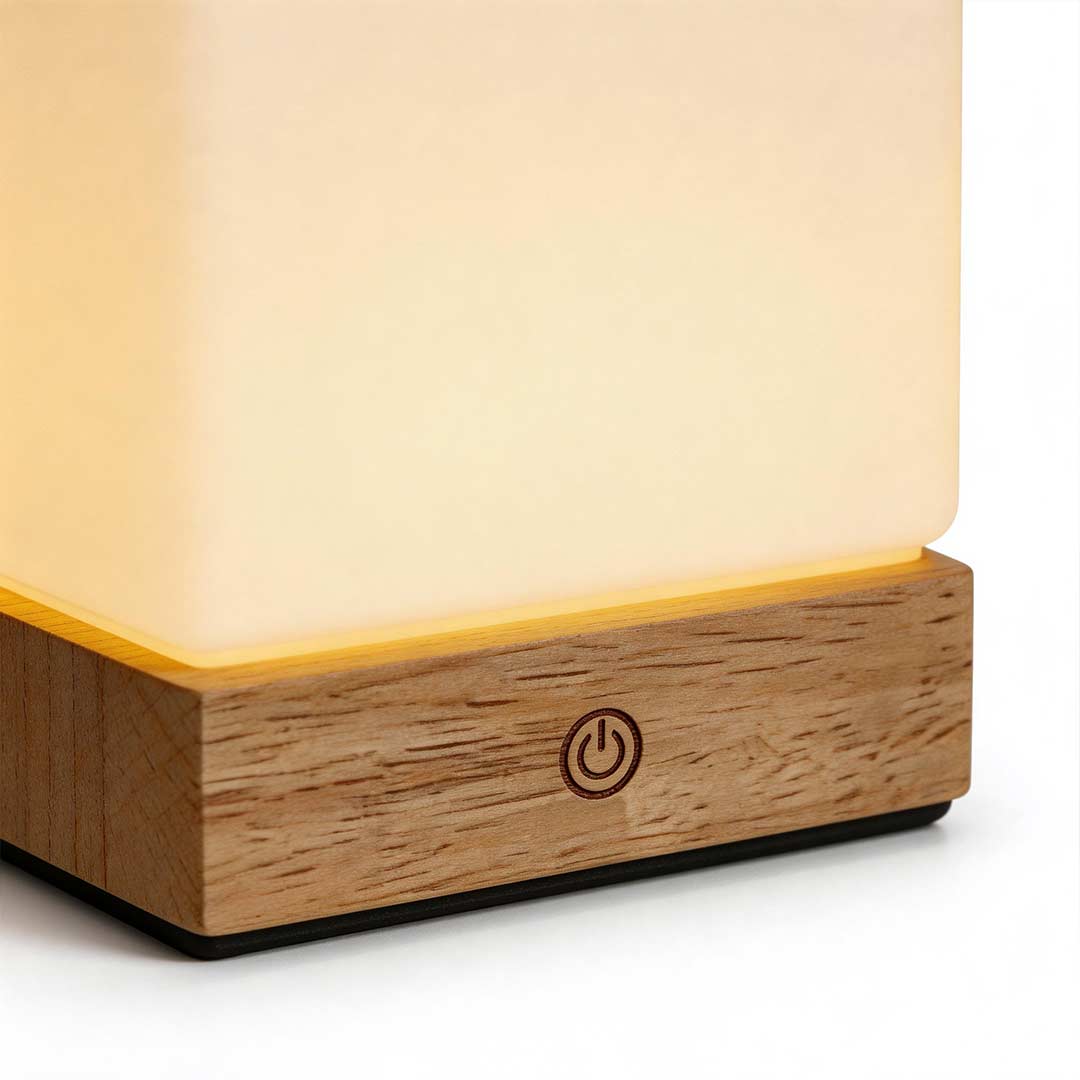 Square Wood Lamp Mini Cube LED Ambient Table Lamp