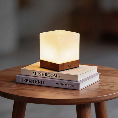 Square Wood Lamp Mini Cube LED Ambient Table Lamp