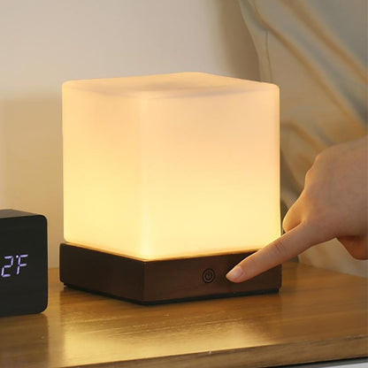 Square Wood Lamp Mini Cube LED Ambient Table Lamp