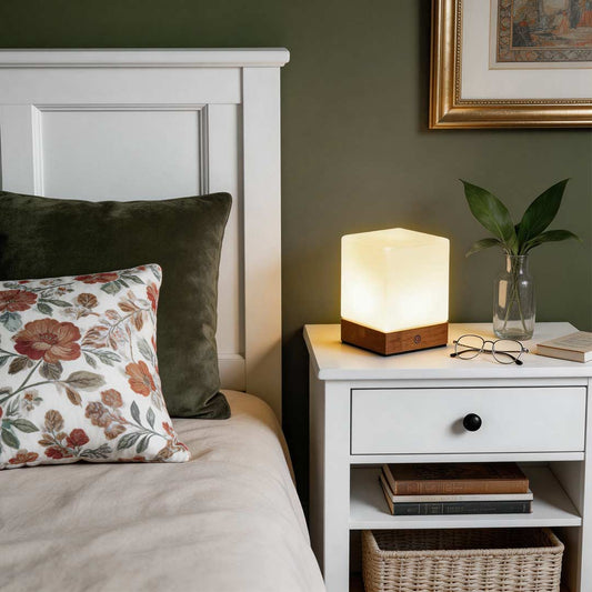 Square Wood Lamp Mini Cube LED Ambient Table Lamp