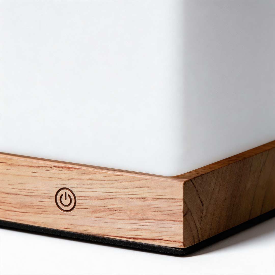 Square Wood Lamp Mini Cube LED Ambient Table Lamp