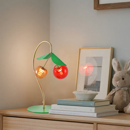 Stained Glass Modern LED Table Lamps Nordic Creative Cherry LED Dual-Head Lamps