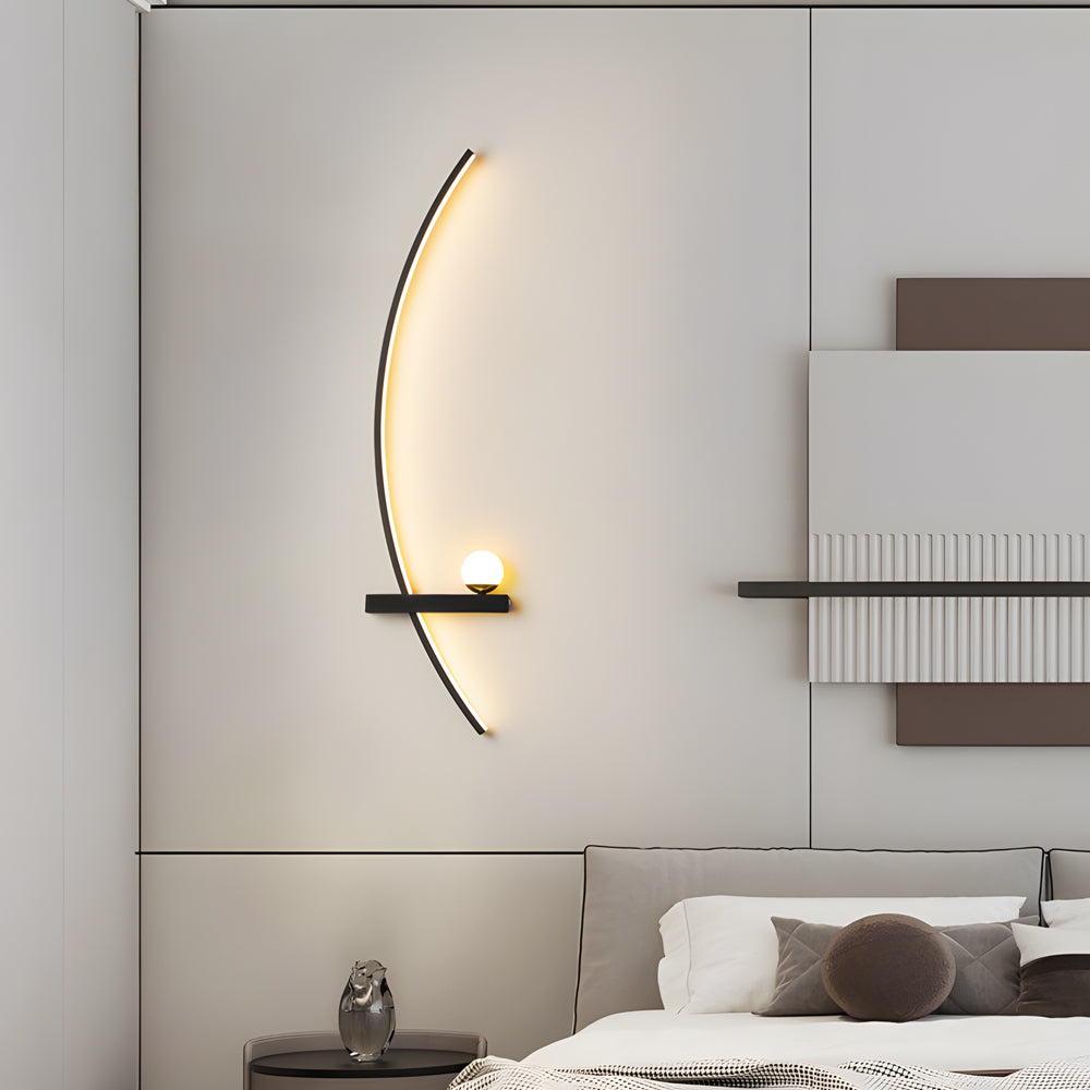 LED Curved Wall Light Modern Elegant Fixture for Home and Living Room