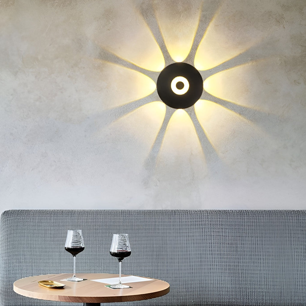 [Open-Box] Round Waterproof LED Black Modern Wall Washer Light Wall Sconce Lighting