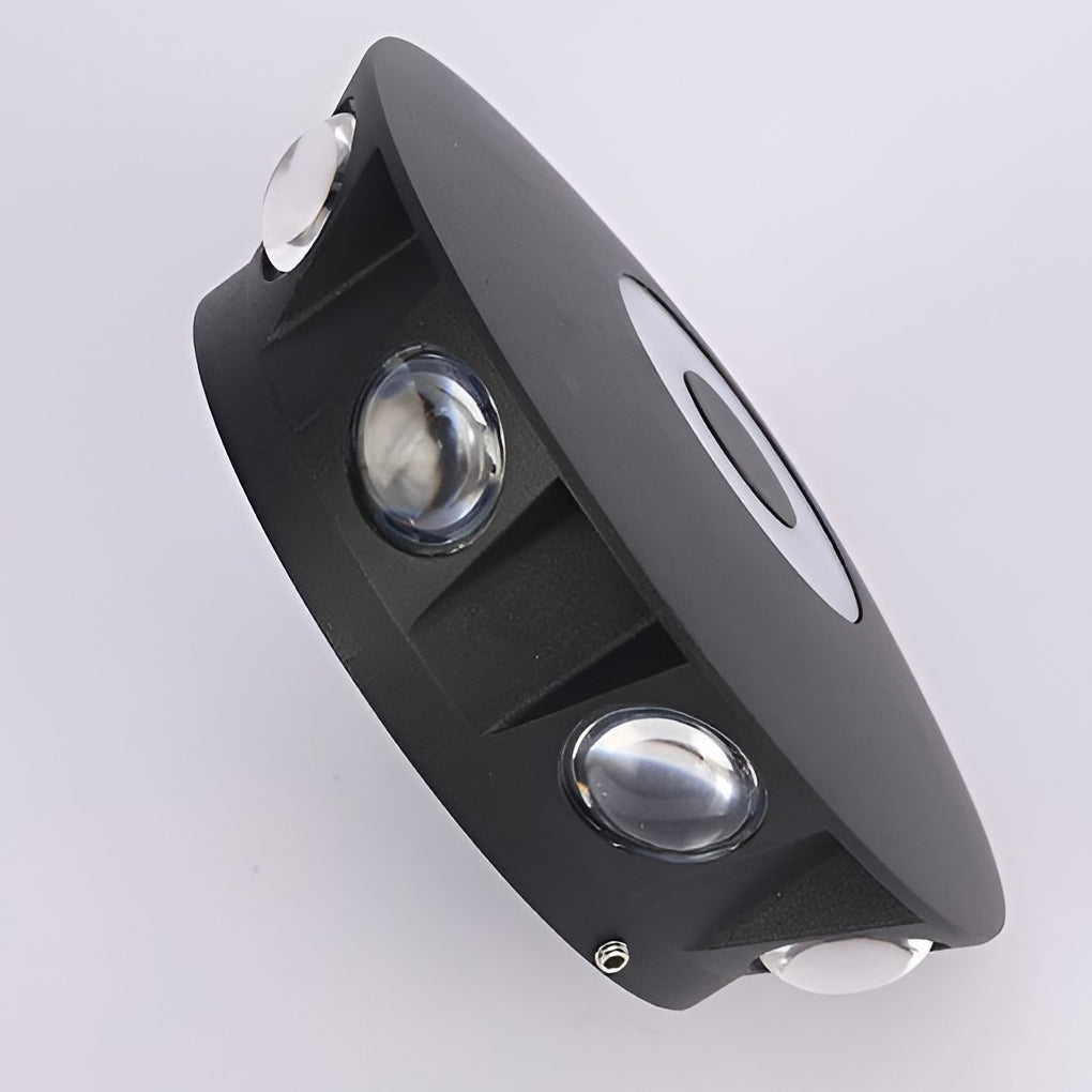 [Open-Box] Round Waterproof LED Black Modern Wall Washer Light Wall Sconce Lighting