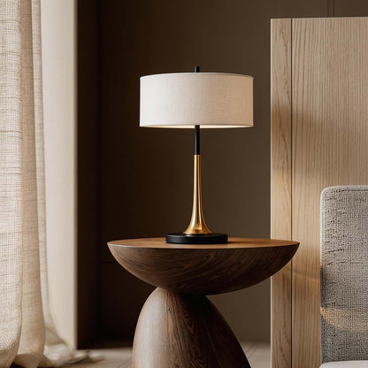 Fabric Table Lamp Elegant Modern Metal LED Bulbs Light