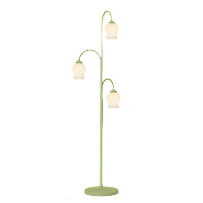 Tulip Floor Light French Three‑light Arc Iron Lamp