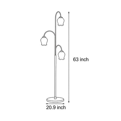 Tulip Floor Light French Three‑light Arc Iron Lamp