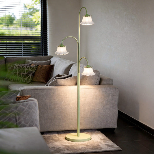 Tulip Floor Light French Three‑light Arc Iron Lamp